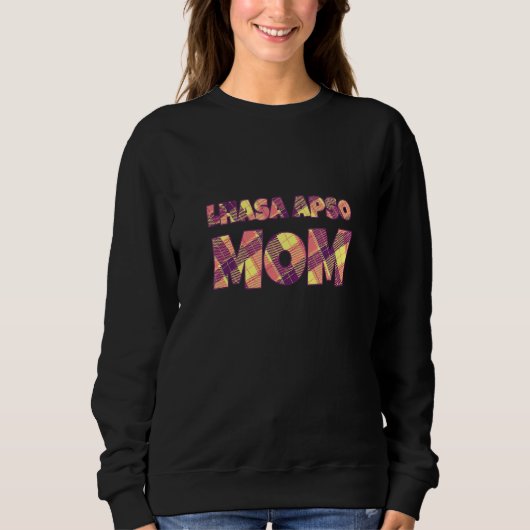 Lhasa Apso Mama Langhaar Lhasa Hund Hunderasse Pe Sweatshirt (Vorderseite)