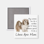 Lhasa Apso Mama Magnet (Vorderseite/Rückseite)