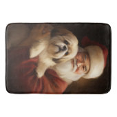 Lhasa Apso mit dem Weihnachtsmann Weihnachten Badematte (Vorderseite)