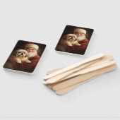 Lhasa Apso mit dem Weihnachtsmann Weihnachten Fächer (Non-assembled)