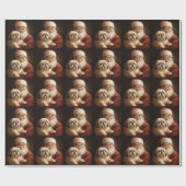 Lhasa Apso mit dem Weihnachtsmann Weihnachten Geschenkpapier (Flach)