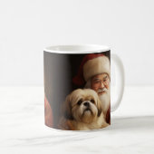 Lhasa Apso mit dem Weihnachtsmann Weihnachten Kaffeetasse (VorderseiteRechts)