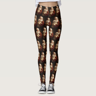 Lhasa Apso mit dem Weihnachtsmann Weihnachten Leggings