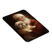 Lhasa Apso mit dem Weihnachtsmann Weihnachten Magnet (Rechte Seite)