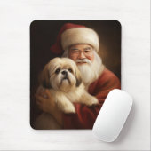 Lhasa Apso mit dem Weihnachtsmann Weihnachten Mousepad (Mit Mouse)