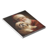 Lhasa Apso mit dem Weihnachtsmann Weihnachten Notizblock (angewinkelt)