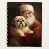 Lhasa Apso mit dem Weihnachtsmann Weihnachten Planer (Vorderseite)