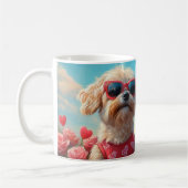 Lhasa Apso mit Herz-Rose Valentinstag Kaffeetasse (Links)