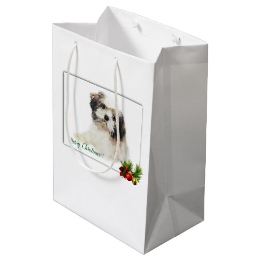 Lhasa Apso Mittlere Geschenktüte (Rückseite Schrägansicht)