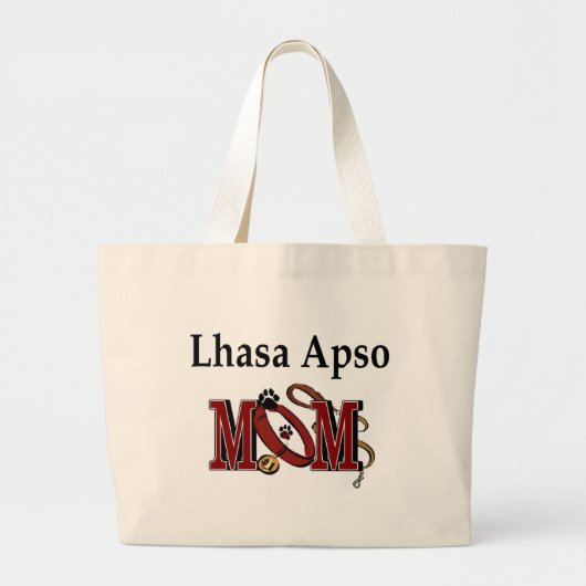 Lhasa Apso Mom Tote Bag Jumbo Stoffbeutel (Vorne)