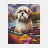 Lhasa Apso on a Paddle: A Scenic Adventure Fleecedecke (Vorderseite)