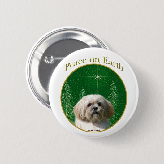 Lhasa Apso Peace Button (Vorne & Hinten)