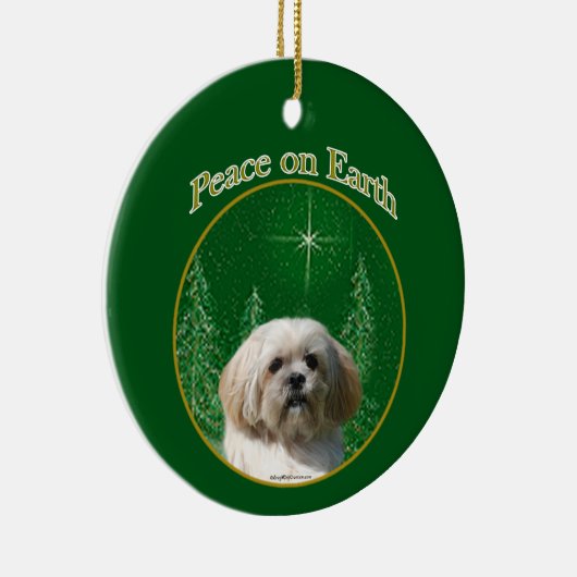 Lhasa Apso Peace Keramik Ornament (Rechts)