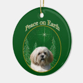 Lhasa Apso Peace Keramik Ornament (Links)