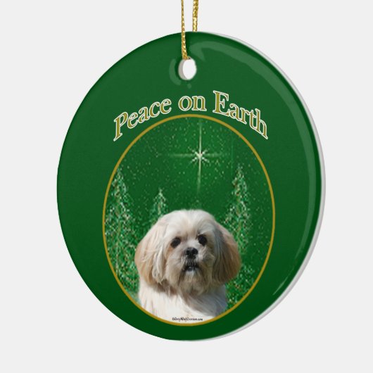 Lhasa Apso Peace Keramik Ornament (Links)