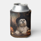 Lhasa Apso Pumpkins Halloween Beängstigend Dosenkühler (Kanne Vorderseite)