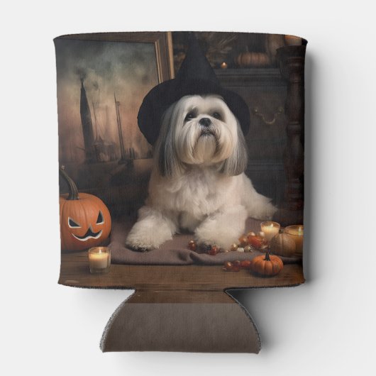 Lhasa Apso Pumpkins Halloween Beängstigend Dosenkühler (Rückseite)