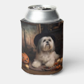 Lhasa Apso Pumpkins Halloween Beängstigend Dosenkühler (Kanne Rückseite)