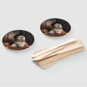 Lhasa Apso Pumpkins Halloween Beängstigend Fächer (Non-assembled)