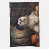 Lhasa Apso Pumpkins Halloween Beängstigend Geschirrtuch (Vertikal)