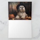 Lhasa Apso Pumpkins Halloween Beängstigend Karte (Innenseite)
