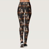 Lhasa Apso Pumpkins Halloween Beängstigend Leggings (Rückseite)