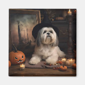 Lhasa Apso Pumpkins Halloween Beängstigend Magnet (Vorne)