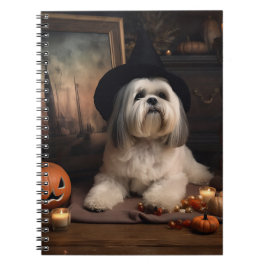 Lhasa Apso Pumpkins Halloween Beängstigend Notizblock