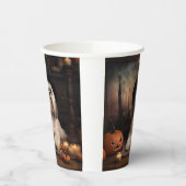 Lhasa Apso Pumpkins Halloween Beängstigend Pappbecher (Links)