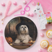 Lhasa Apso Pumpkins Halloween Beängstigend Pappteller (Party)