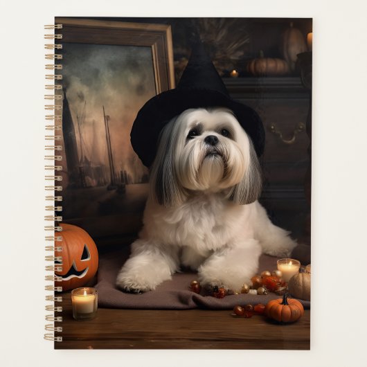 Lhasa Apso Pumpkins Halloween Beängstigend Planer (Vorderseite)
