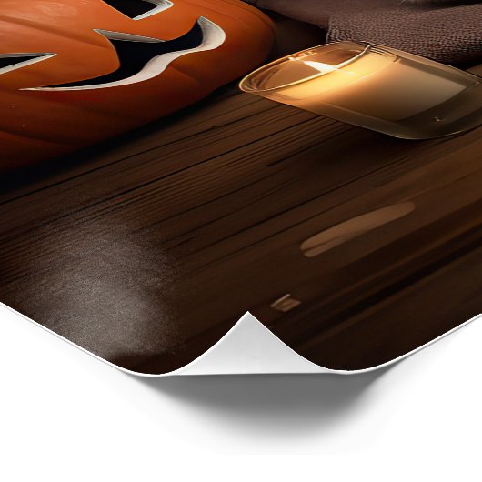 Lhasa Apso Pumpkins Halloween Beängstigend Poster (Ecke)