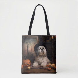 Lhasa Apso Pumpkins Halloween Beängstigend Tasche