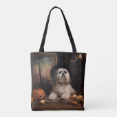 Lhasa Apso Pumpkins Halloween Beängstigend Tasche (Rückseite)