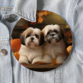 Lhasa Apso Puppy Autumn Delight Pumpkin Button (Beispiel)