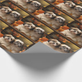 Lhasa Apso Puppy Autumn Delight Pumpkin Geschenkpapier (Ecke)