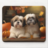 Lhasa Apso Puppy Autumn Delight Pumpkin Mousepad (Vorne)