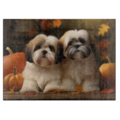 Lhasa Apso Puppy Autumn Delight Pumpkin Schneidebrett (Vorderseite)