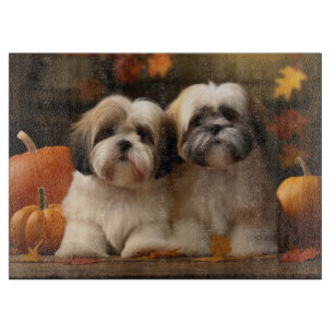 Lhasa Apso Puppy Autumn Delight Pumpkin Schneidebrett