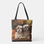 Lhasa Apso Puppy Autumn Delight Pumpkin Tasche (Rückseite)