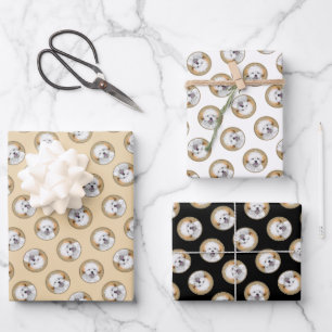 Lhasa Apso Puppy Malerei Niedliche Original Hunde  Geschenkpapier Set