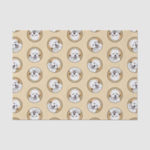 Lhasa Apso Puppy Malerei Niedliche Original Hunde Seidenpapier