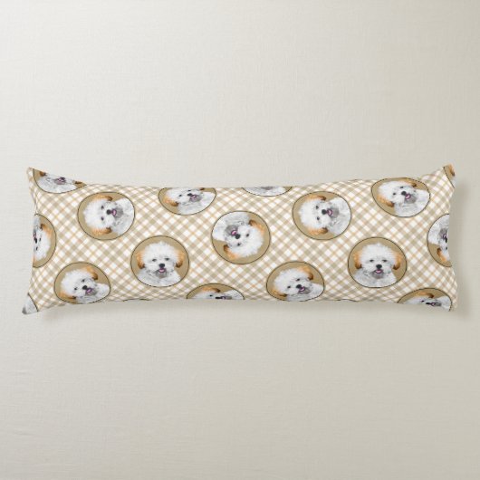 Lhasa Apso Puppy Malerei Niedliche Original Hunde Seitenschläferkissen (Vorderseite)