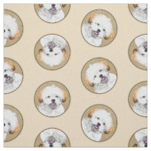 Lhasa Apso Puppy Malerei Niedliche Original Hunde Stoff