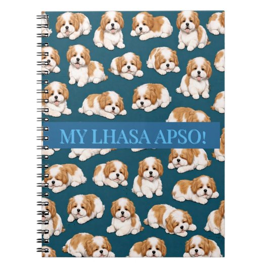 Lhasa Apso Puppy Notebook Journal Notizblock (Vorderseite)