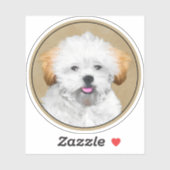 Lhasa Apso Puppy Painting - Niedliche Original Dog Aufkleber (Blatt)