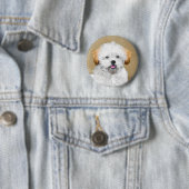 Lhasa Apso Puppy Painting - Niedliche Original Dog Button (Beispiel)