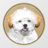 Lhasa Apso Puppy Painting - Niedliche Original Dog Fensteraufkleber (Blatt)