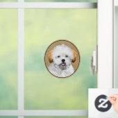 Lhasa Apso Puppy Painting - Niedliche Original Dog Fensteraufkleber (Zuhause)