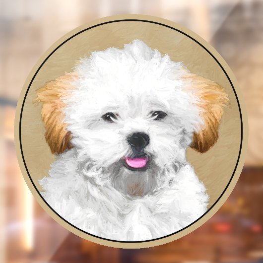 Lhasa Apso Puppy Painting - Niedliche Original Dog Fensteraufkleber (Blatt 2)